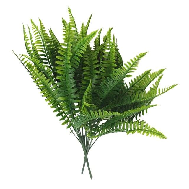 New Artificial Shrubs Boston Fern Grass Fake Green Bushes Indoor Outdoor UV Resistant Indoor Outside For Home Garden Porch Window Décor