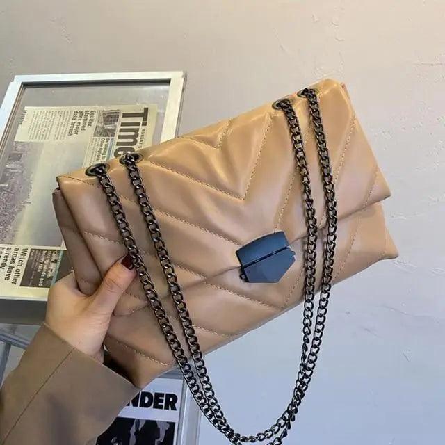 New Famous Casual Chain Crossbody Bags For Women Fashion Simple Shoulder Bag, Designer Handbags PU Leather Messenger Bags For Ladies