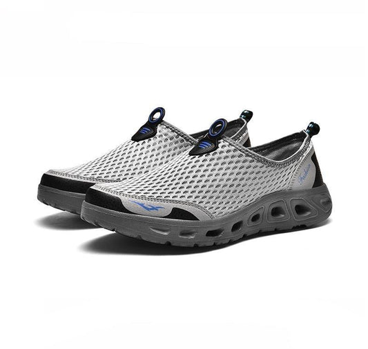 New Mesh Mens Aqua Shoes Outdoor Breathable Quick Dry Water Sneakers Light Anti-Skid Sport Footwear Comfortable Mesh Work Shoes Beach Swim Surf Shoes Water Shoes
