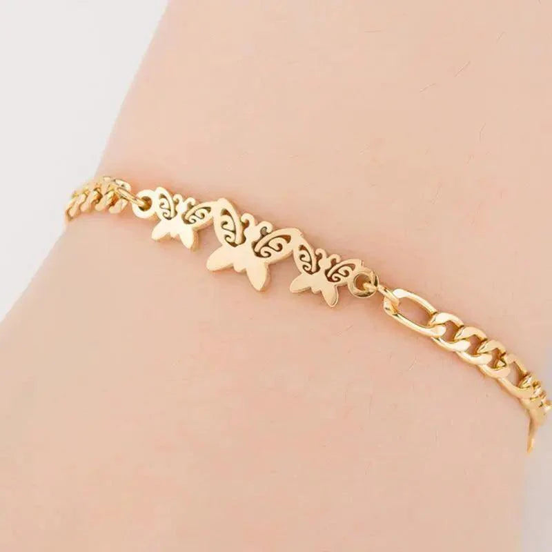 New Modern Elegant Stainless Steel Luxury Bracelet For Women Lovely Animal Butterfly Elephant Strand Bracelets Bangles Jewelry Accessories