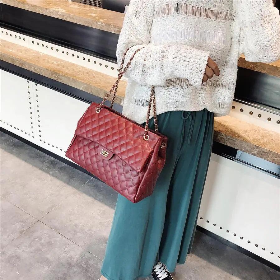 Women Pu Leather Shoulder Bag Fashionable Designer Luxury Female Large Capacity Crossbody Bag