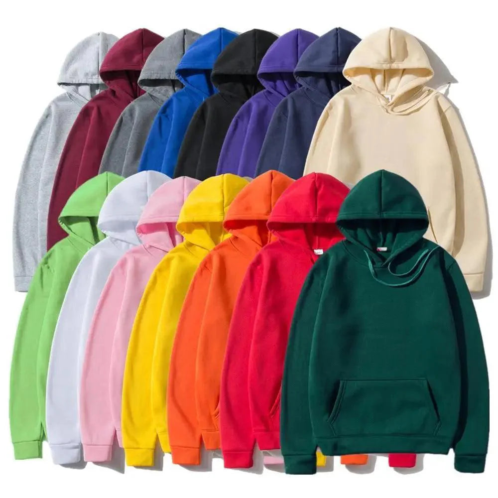 New Stylish Hoodies Sweatshirts Fashion Solid Color Red Black Gray Pink Autumn Winter Fleece