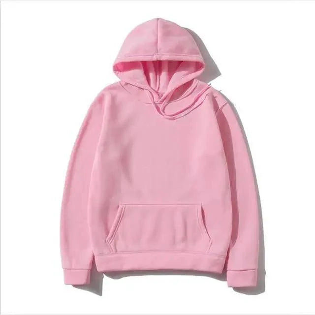 New Stylish Hoodies Sweatshirts Fashion Solid Color Red Black Gray Pink Autumn Winter Fleece