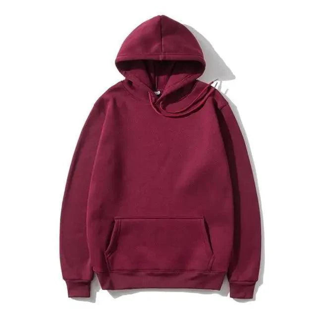 New Stylish Hoodies Sweatshirts Fashion Solid Color Red Black Gray Pink Autumn Winter Fleece