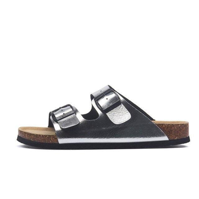 New Summer Beach Slippers Casual Double Buckle Non-slip Clogs