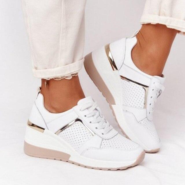 New Women Casual Height Increasing Sport Elegant Air Cushion Comfortable Sneakers