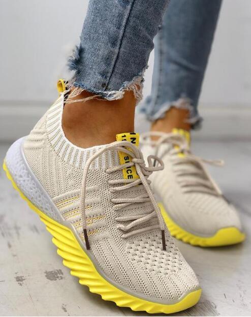 New Women Platform Modern Casual Walking Shoes Slip On Mesh Sneakers