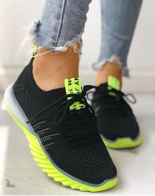New Women Platform Modern Casual Walking Shoes Slip On Mesh Sneakers