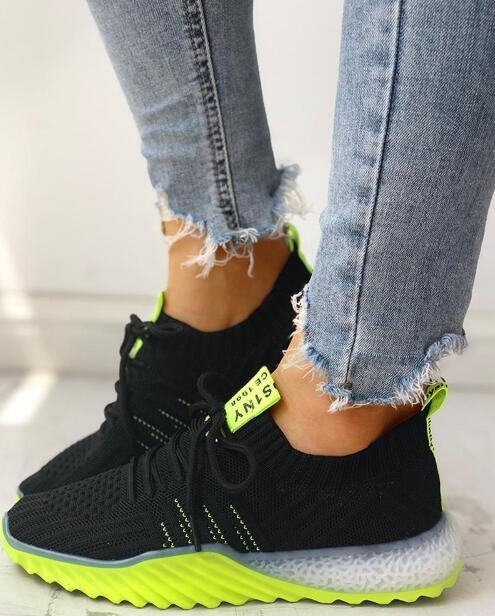 New Women Platform Modern Casual Walking Shoes Slip On Mesh Sneakers