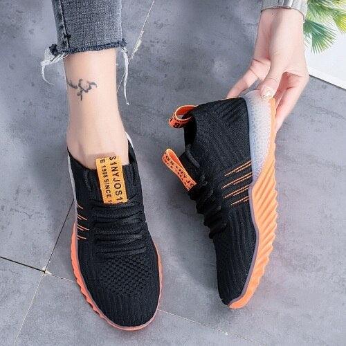New Women Platform Modern Casual Walking Shoes Slip On Mesh Sneakers