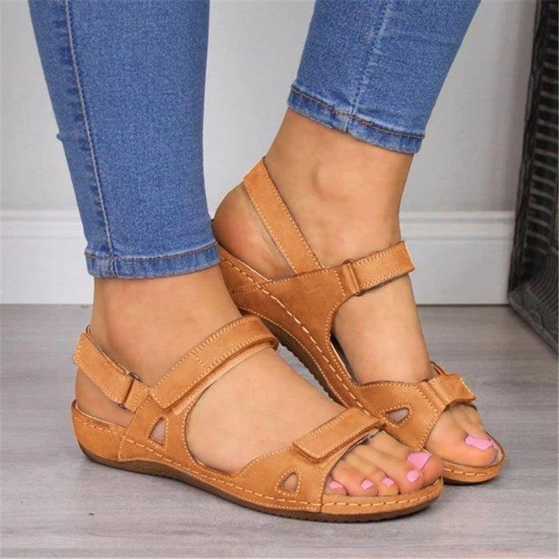 New Women Sandals Soft Comfortable Flat Open Toe