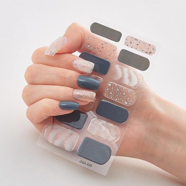 New Year Patterned Nail Decor Nail Polish Nail Art Stickers Full Beauty Sticker for Nails Nail Accessorie Christmas Nail Sticker 3D Nail Art Stickers Decal Slider Template Diy Nail Tool Decorations Nail Art Design Self Adhesive Luxury Designer Nail Sticke
