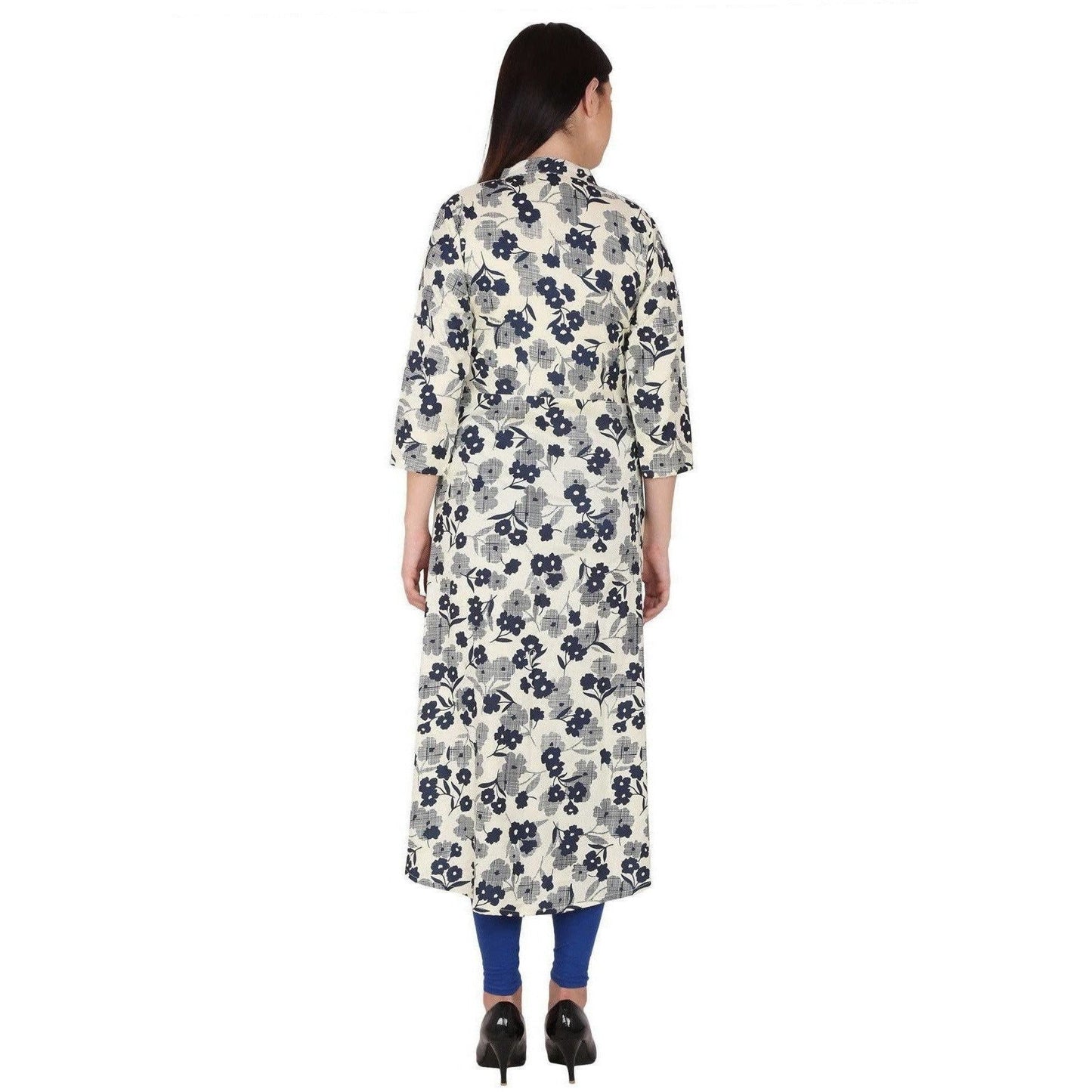 Kanoor Women's Multi Rayon High Low Kurti