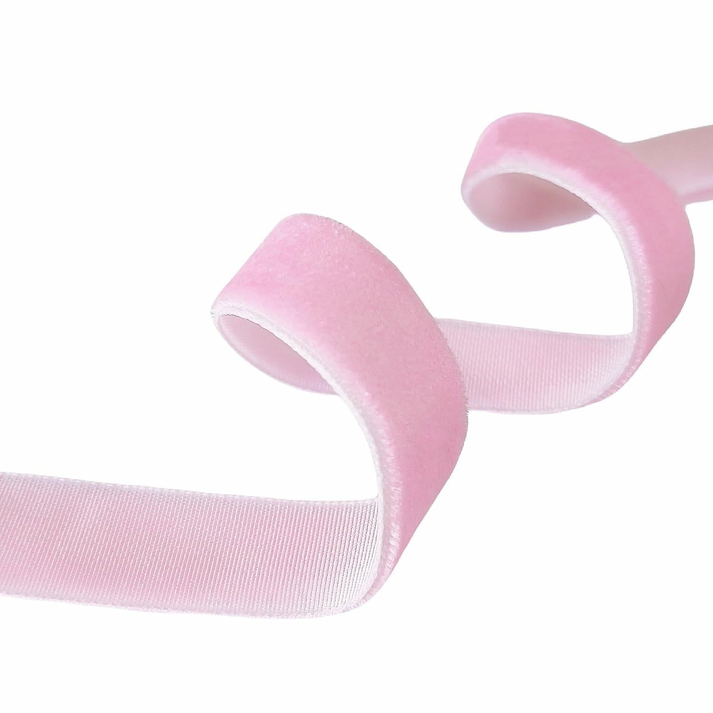 Abbaoww Pink Velvet Ribbon 3/8 Inch Single Face 50 Yards Gift Wrap