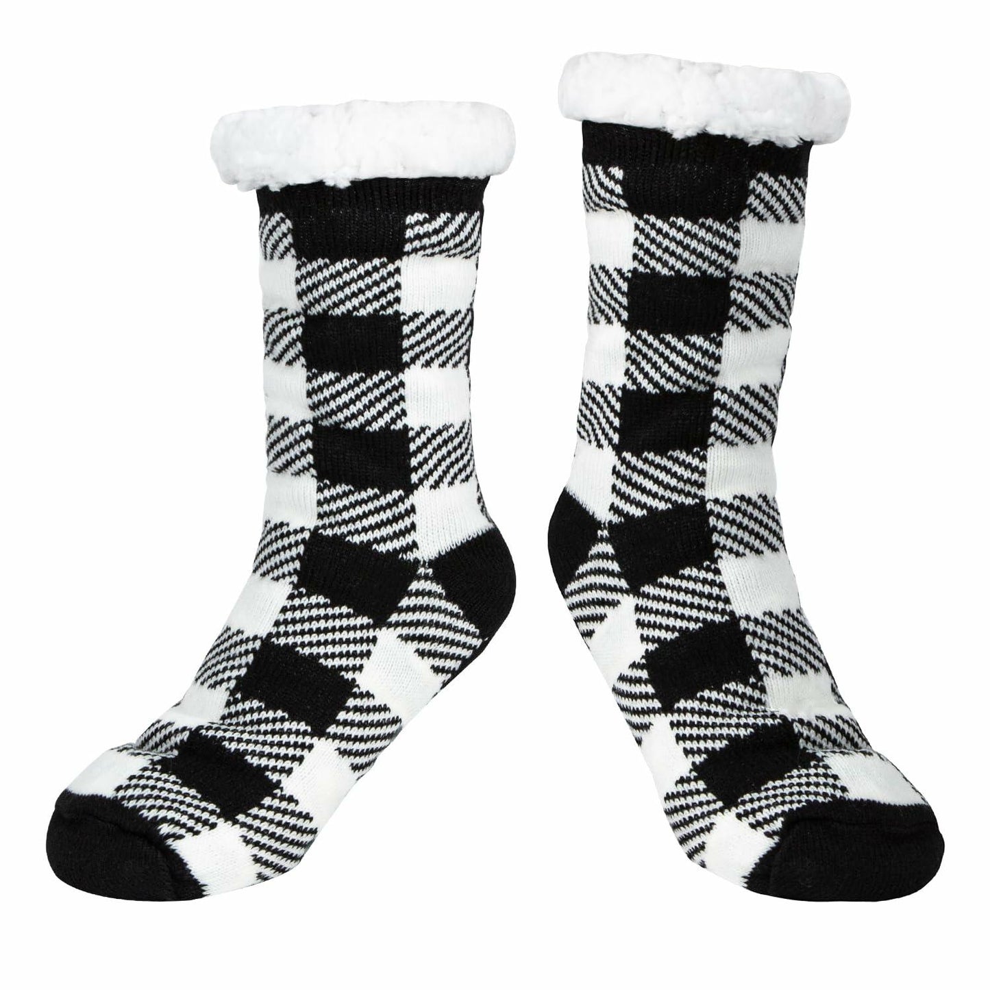 Kiddokids Women's Fuzzy Slipper Socks with Grippers Warm Cozy - One Size