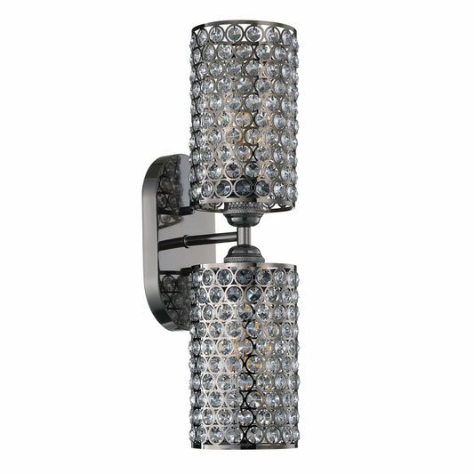 Dolaimy 1 Light Crystal Shade Wall Sconce Black 4.75" 2 Pack