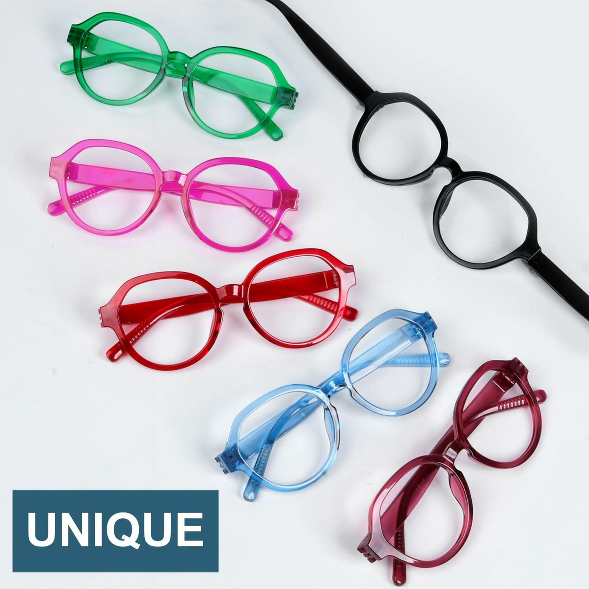 Oversized Reading Glasses Metalless Screwless Spring Hinges Women 6-Pack +2.50