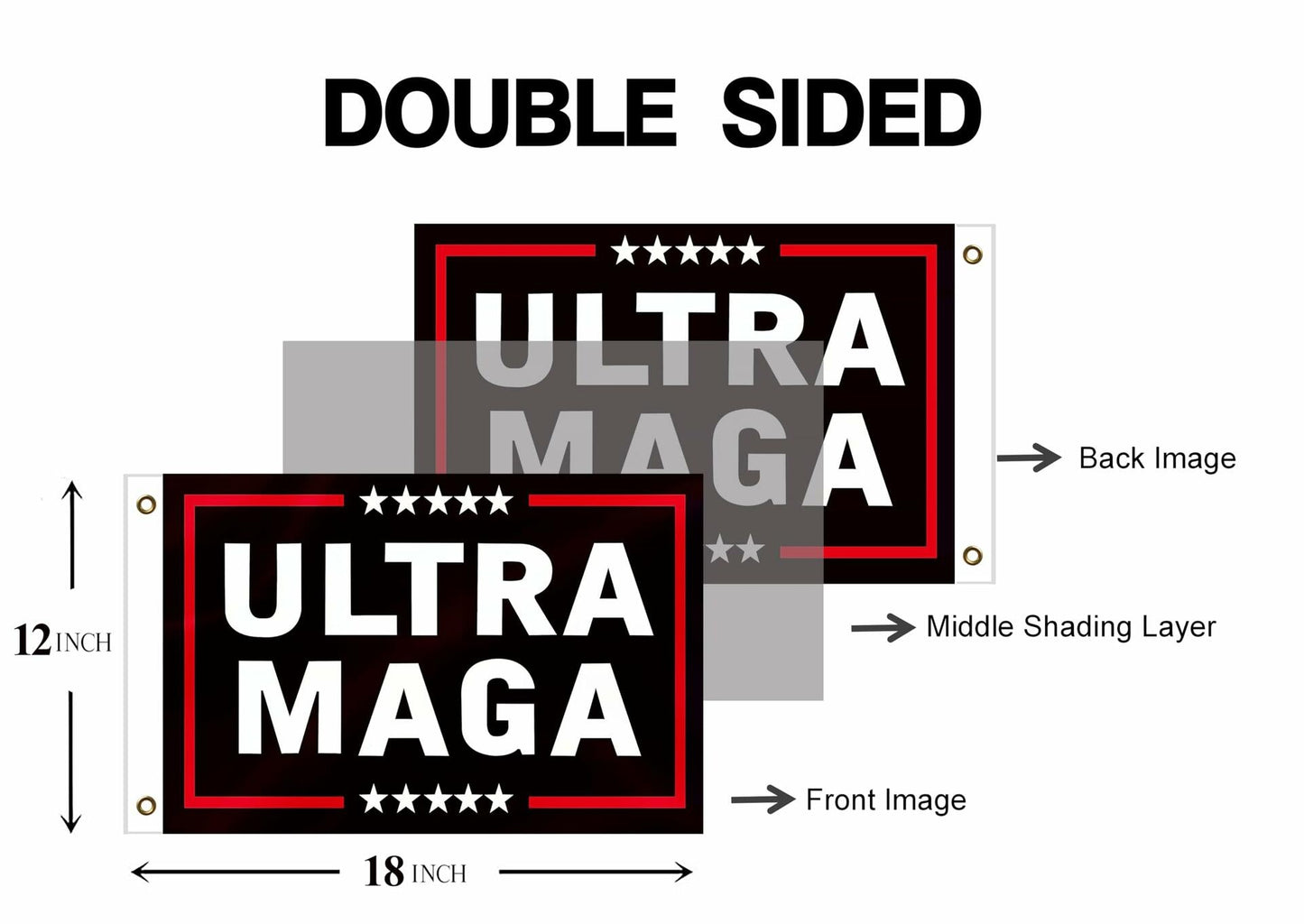 Trump 2024 Ultra MAGA Boat Nautical Flag 12x18in 220D Nylon Vivid Color