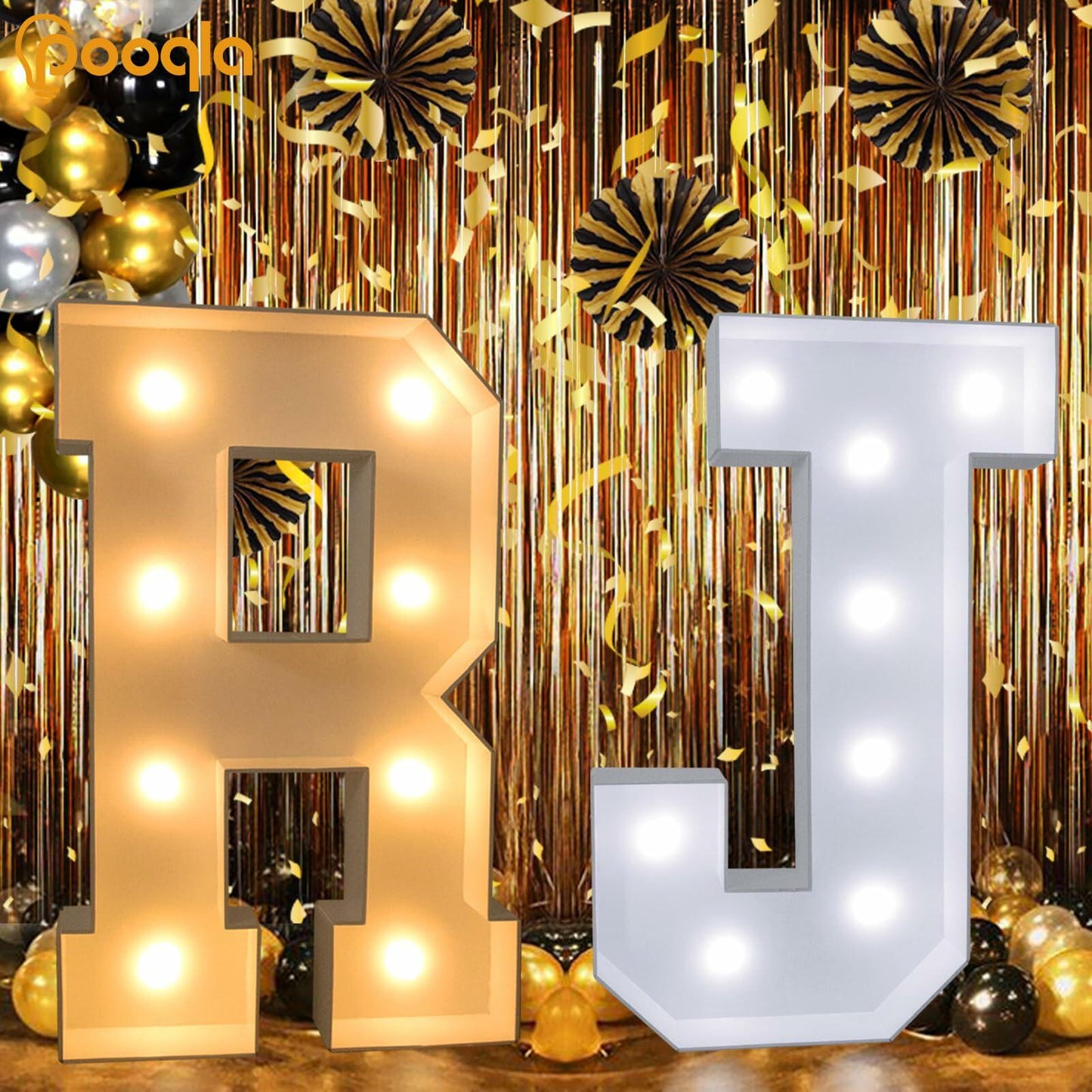 Pooqla 3FT LED Marquee Letter G Light Up Cool & Warm White 3 Feet