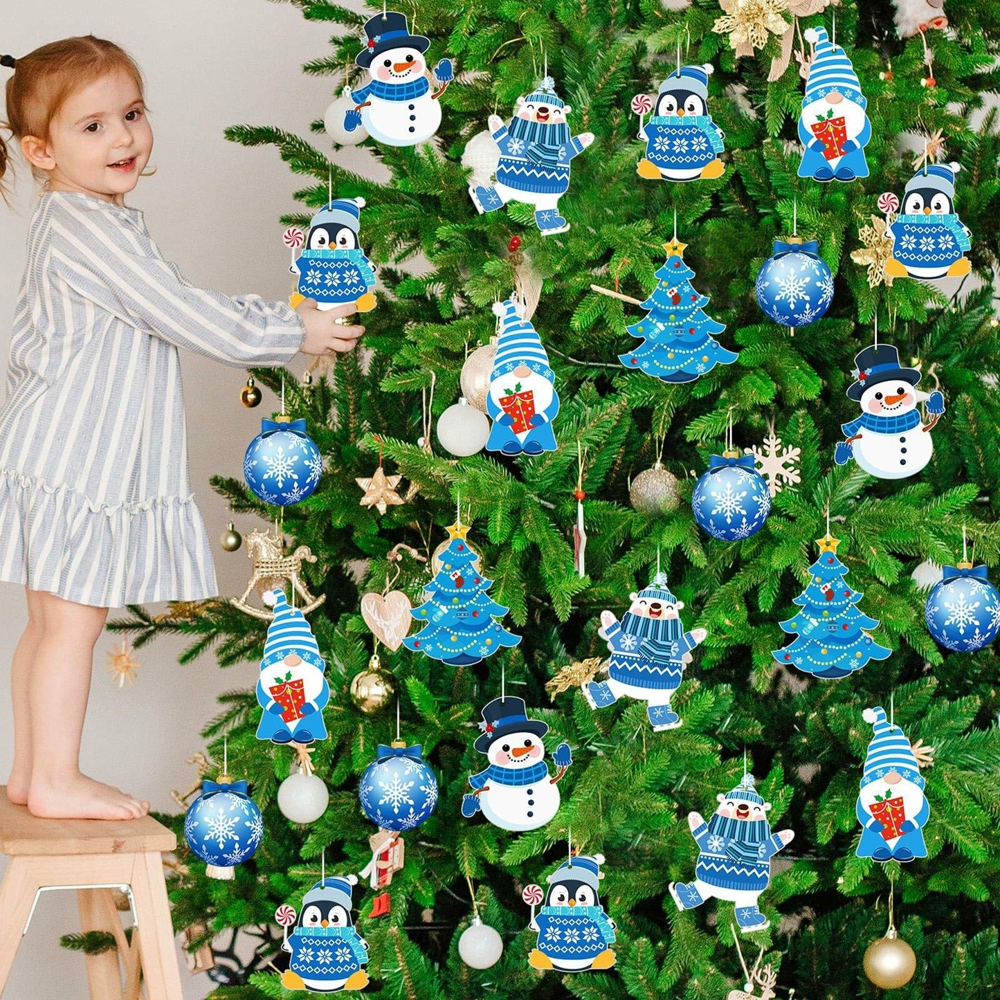 Zhanmai Winter Crafts Kit DIY Ornaments Christmas Stickers 36 Sets