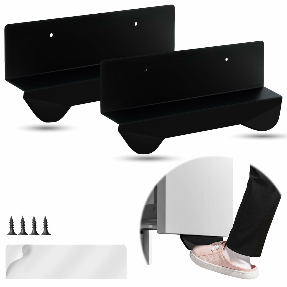 GAODEXIN 3-in-1 Cabinet Foot Pulls 2-Pack Trash Drawer Handle White