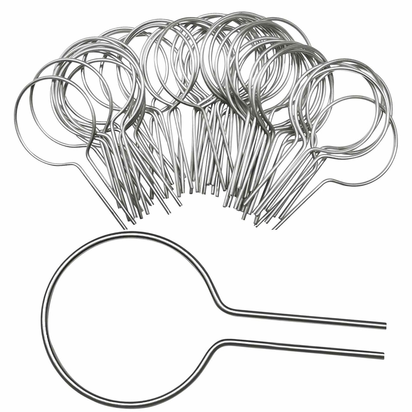 Evecad 250PCS 12Ga Preformed Fence Ties for 1-5/8 Post Silver