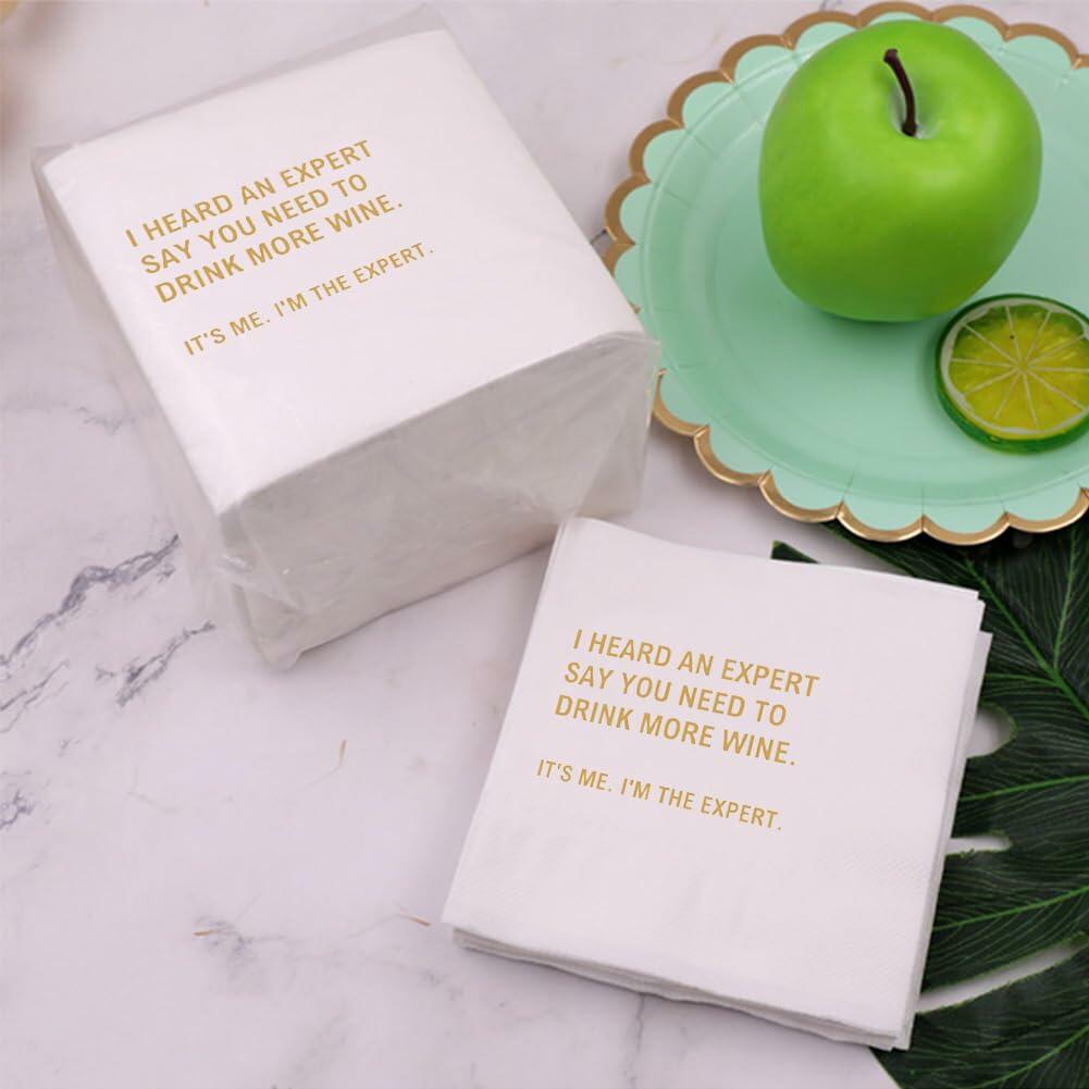 VOWFOO Funny Quotes Cocktail Napkins Birthday Bachelorette Party 100pcs
