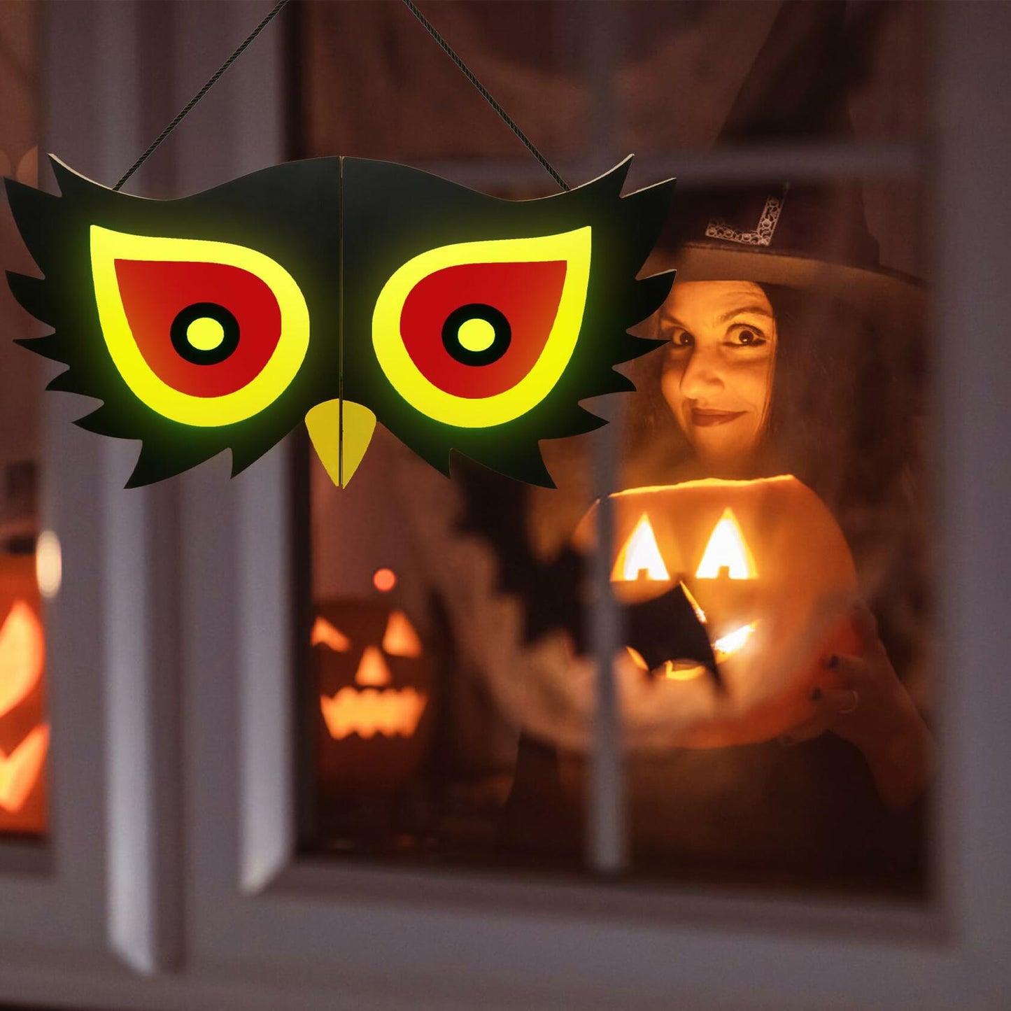 [Like New] BlcTec Halloween Spooky Eyes Lights 23.6in 7 Color Modes USB Battery Style C