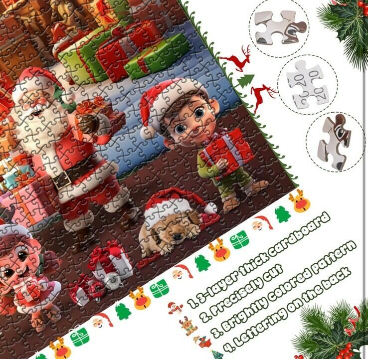 Unbranded Advent Calendar 2024 Jigsaw Puzzle 24 Days Christmas Countdown Red