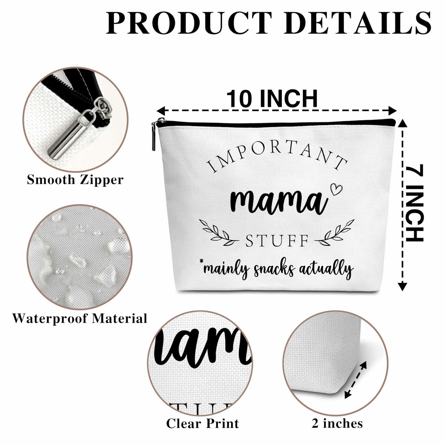 Cazhes Large Capacity Makeup Cosmetic Bag for Women Mom Gifts C10