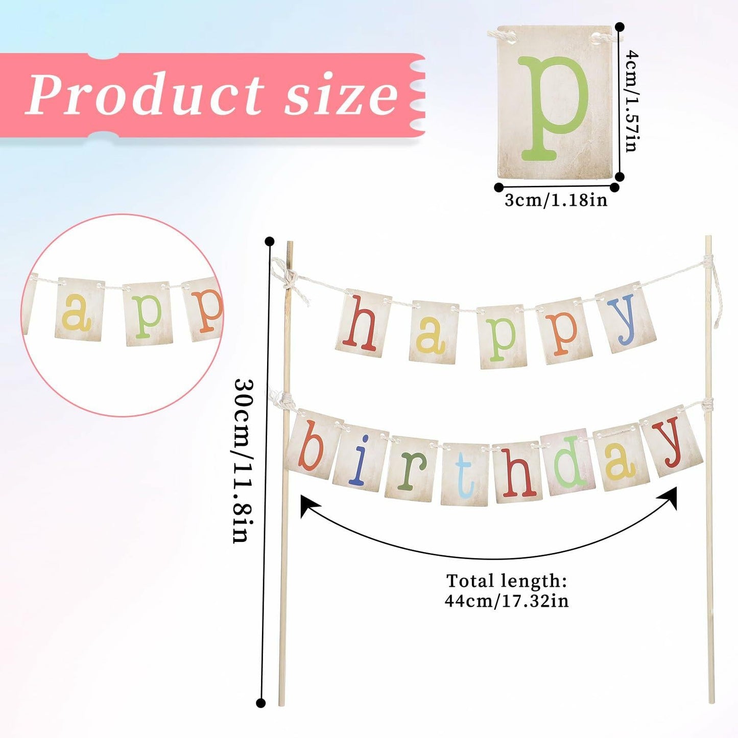 Cobee 2 Pcs Happy Birthday Banner Pull Flag Hanging Flags Party Decor Style B