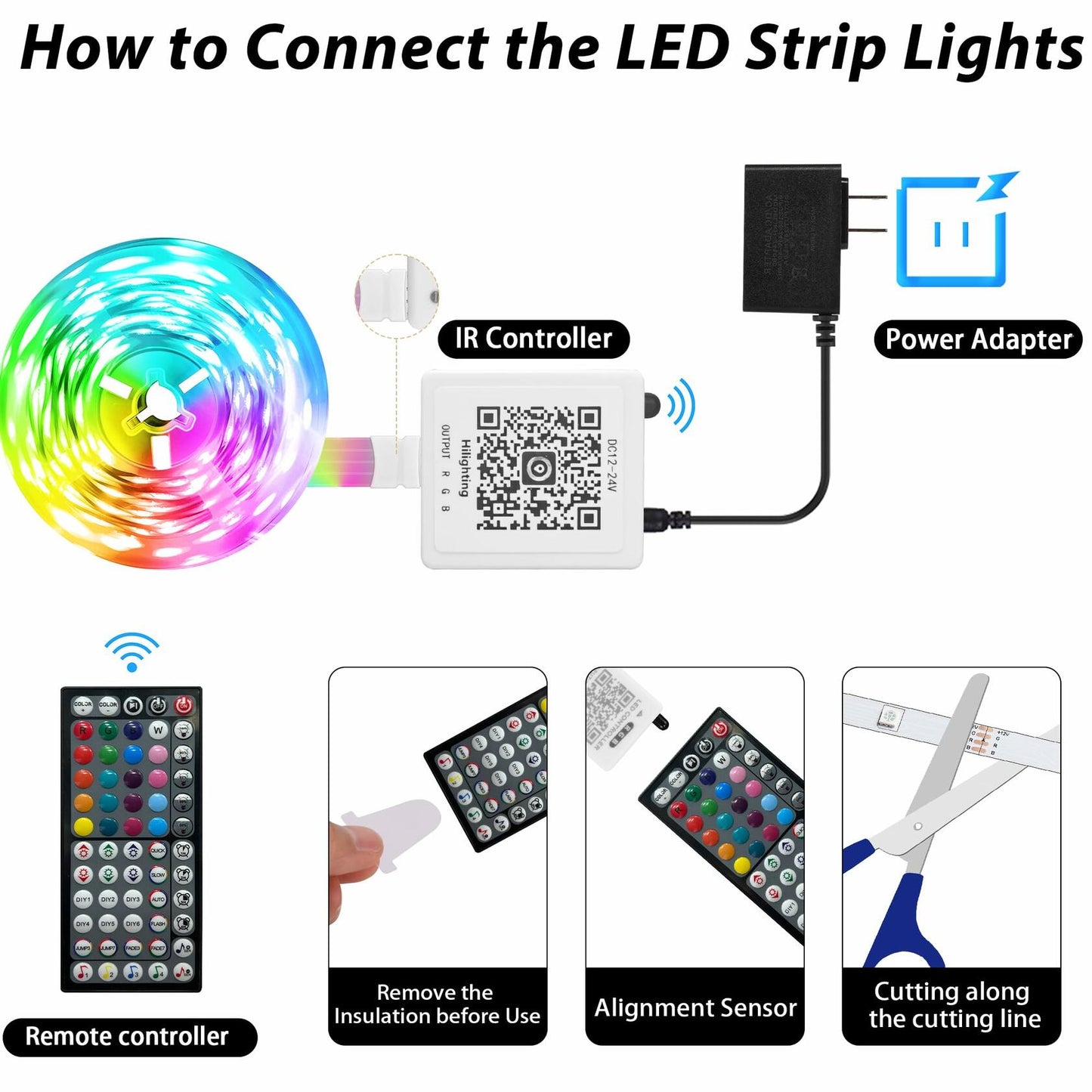 GANZQH Smart RGB USB Strip Lights 15.7FT Multicolor Music Theme