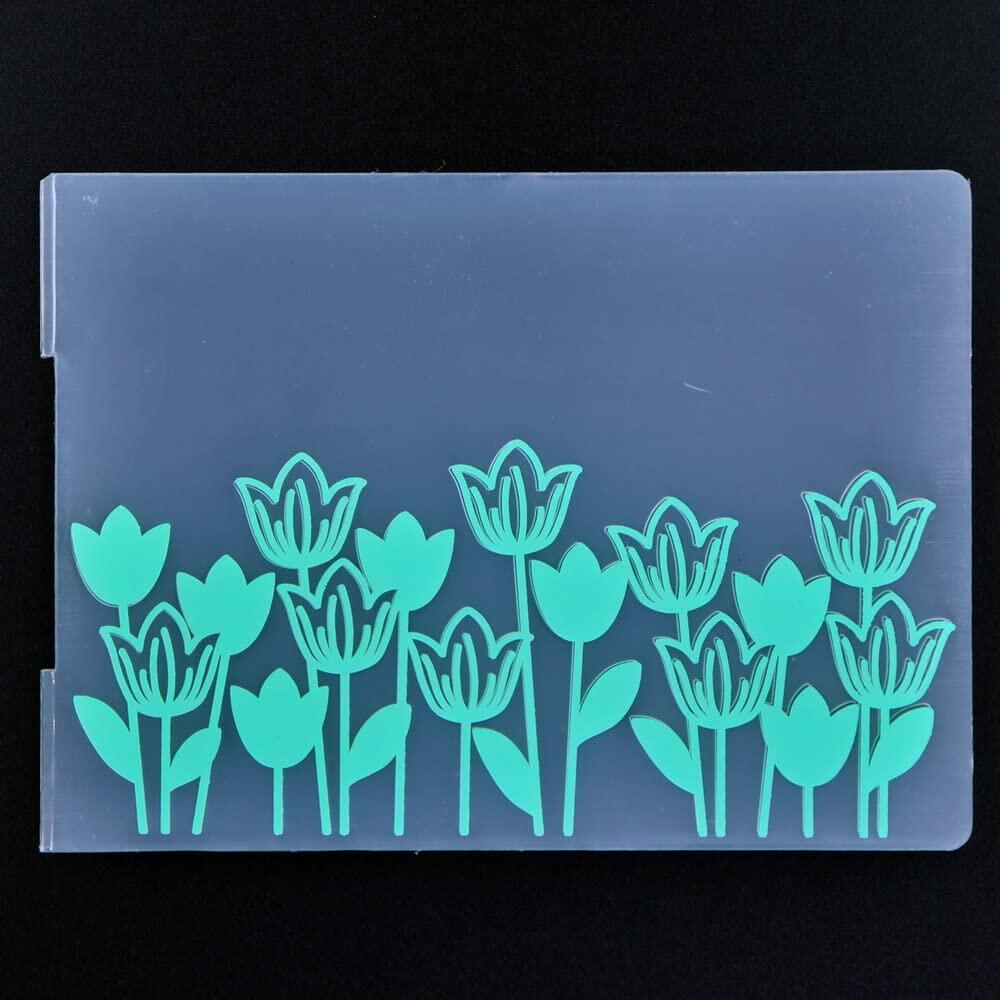 DDOUJOY Plastic Embossing Folders Flowers Leaves Tulips Dandelion 7pcs