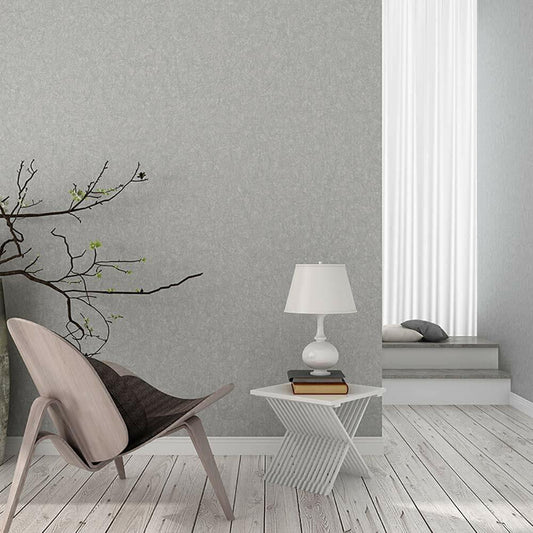 Abyssaly 23.6x196.8in Silver Grey Embossed Self Adhesive Wallpaper Vinyl