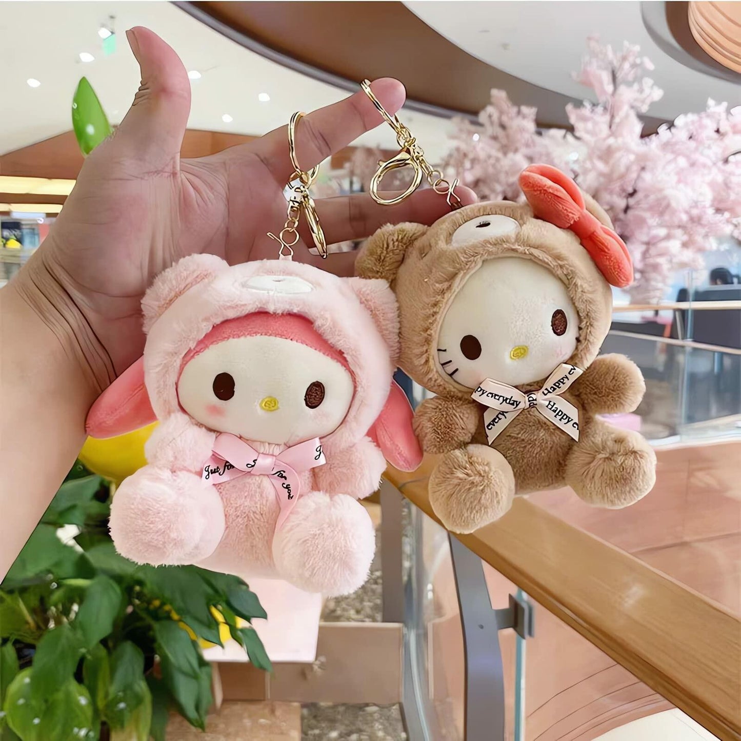Sicpfuj Plush Keychain 5" Cute Brown Car Charm for Women Girls Size One Size