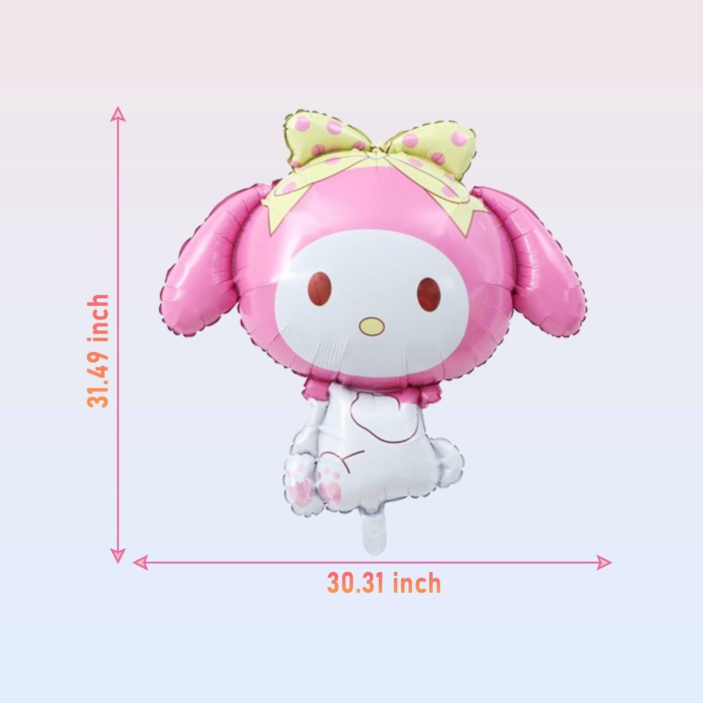 HKWRZK 2 Pcs Kawaii Cartoon Pink Foil Balloons Birthday Party Decor