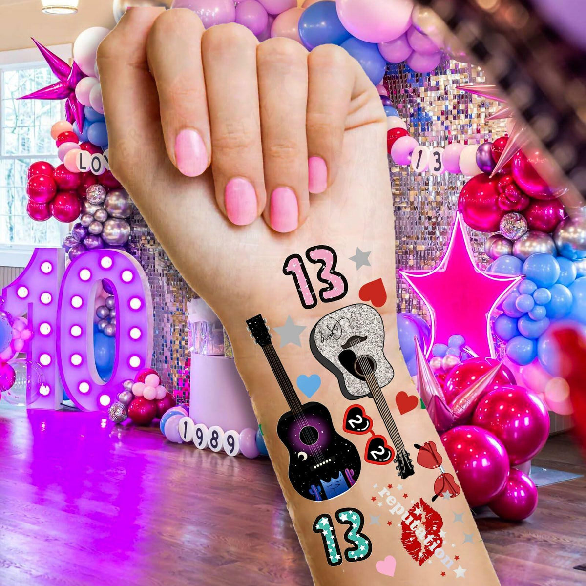 TS Music Album Temporary Tattoos 4 Sheets Birthday Party Favor Set