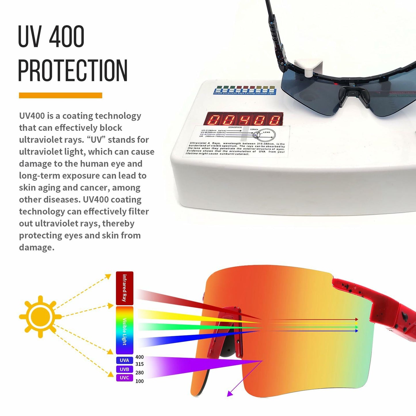 NICBOOY Oversized Sports Sunglasses UV400 Protection Adjustable Temple