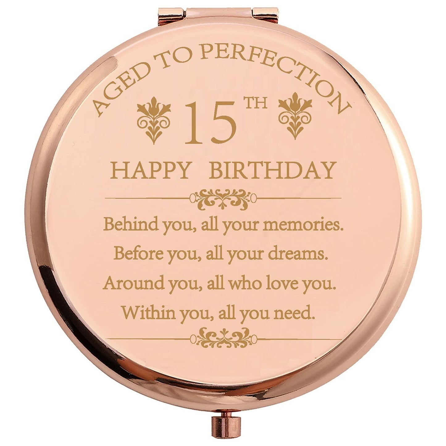 COFOZA Stainless Steel Rose Gold Compact Travel Makeup Mirror Classic Style