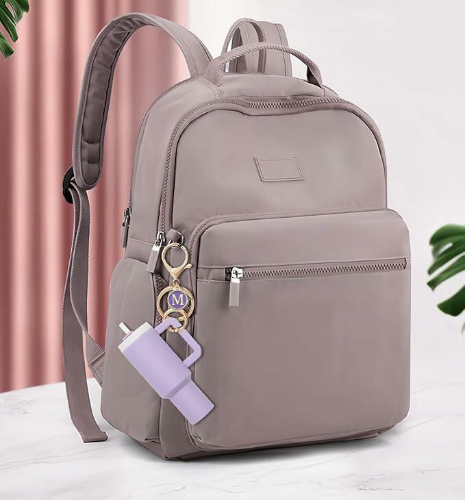 Sanyaa Initial Mini Cup Keychain Accessories for Stanley Purple E