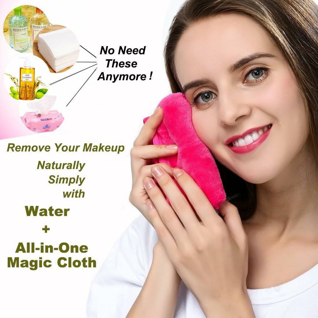 PleasingCare Makeup Remover Cloth Cleansing Towel Chemical Free 3 Count Rosy