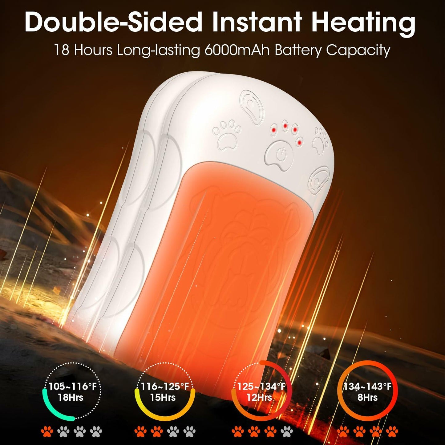 OLV Rechargeable Hand Warmers 2 Pack 6000mAh Magnetic Beige Portable