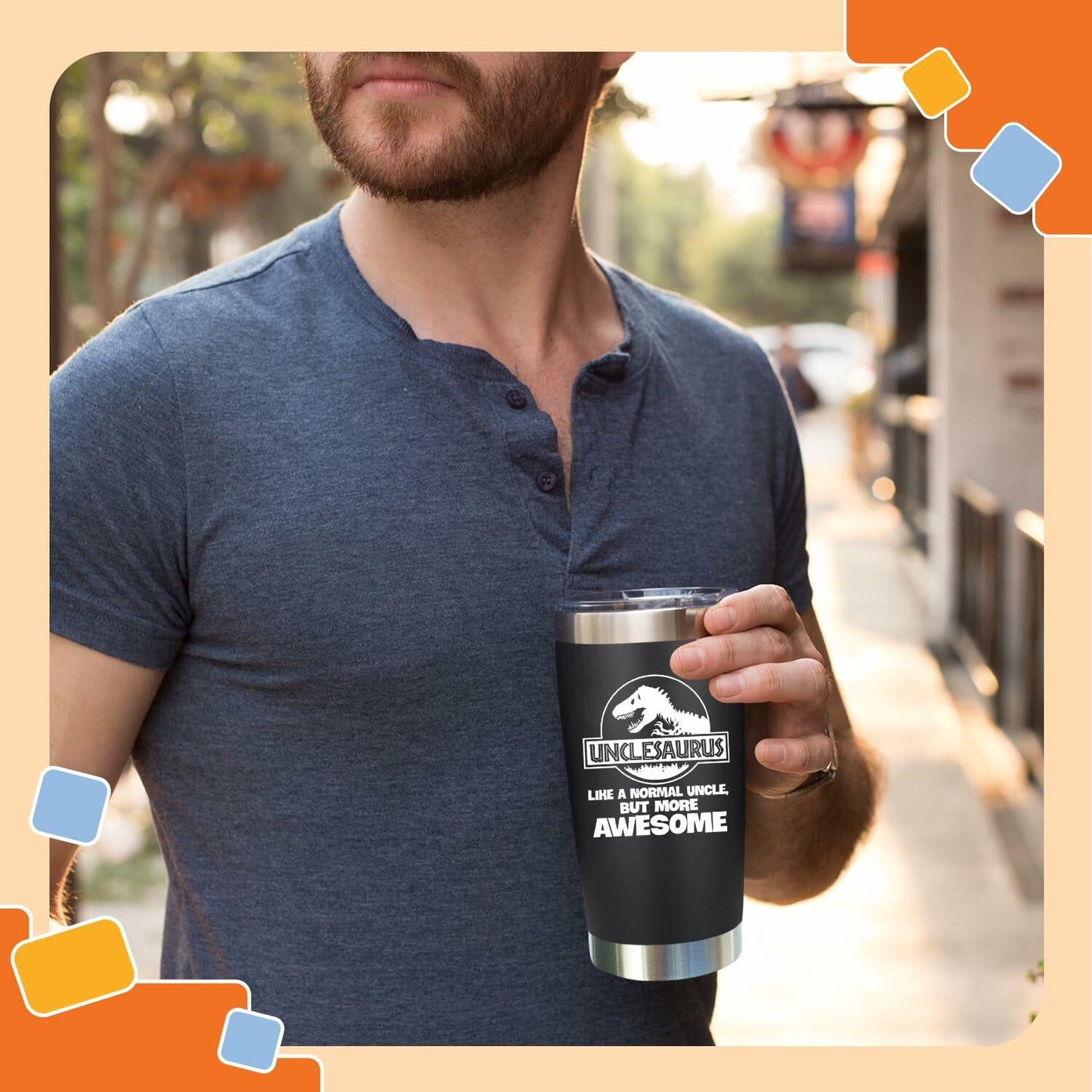 NewEleven Uncle Gift 20oz Tumbler from Niece/Nephew Funny Birthday Present