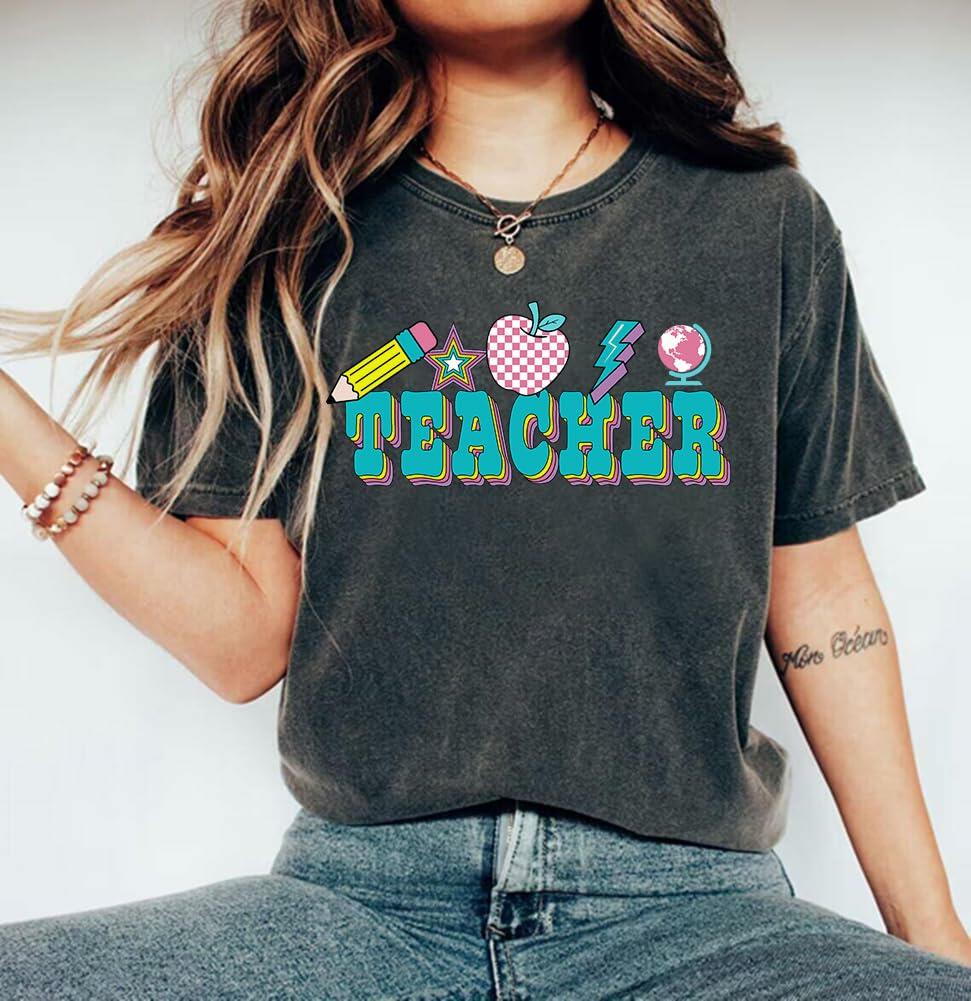 CHULIANSWEET Teacher Shirt Women Teach Kindness Graphic Tee DarkGrey2 Size XL