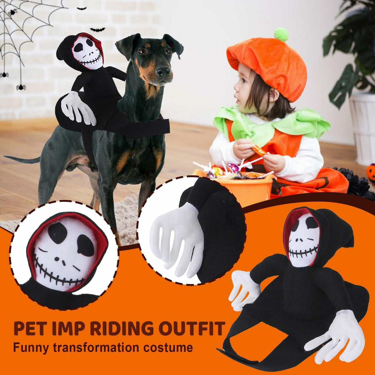 stepsin Dog Halloween Saddle Ghost Riding Costume Male Ghost Size S-M