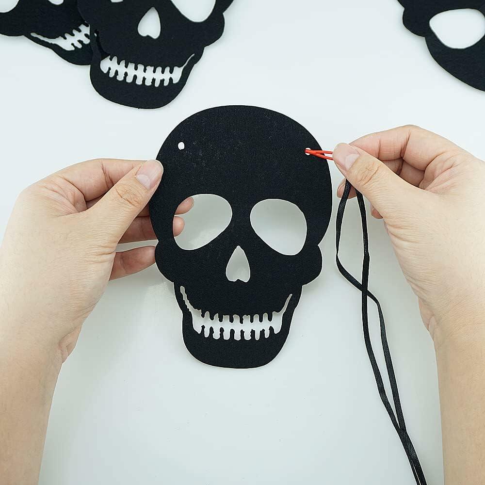 RadiantFlux Glowing Halloween Skull Flag 10Ft Green Felt Skull Banner