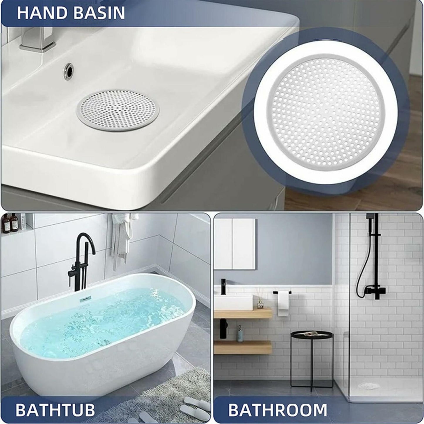 Shower Drain Hair Catcher Strainer by YOXITIXOY 118mm Stall Protector Silvery