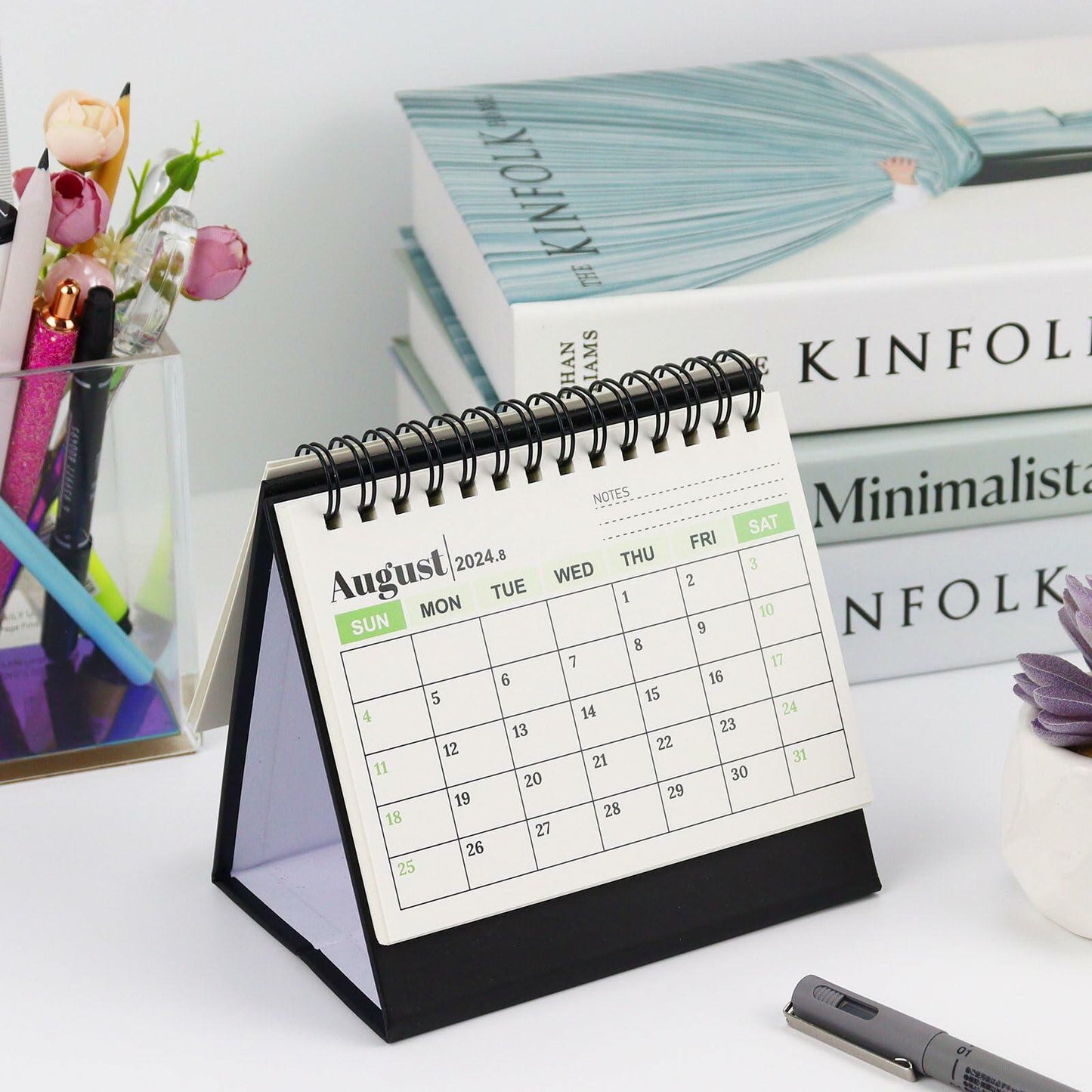 Koqye 2025 Small Desktop Flip Calendar – Daily Planner for Home & Office