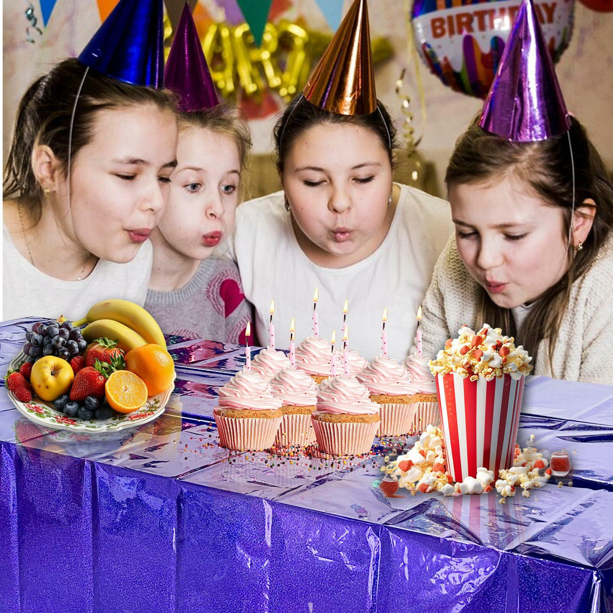JXPARTYY Iridescent Plastic Tablecloths 4 Pack 54x108 Disposable Party Yellow