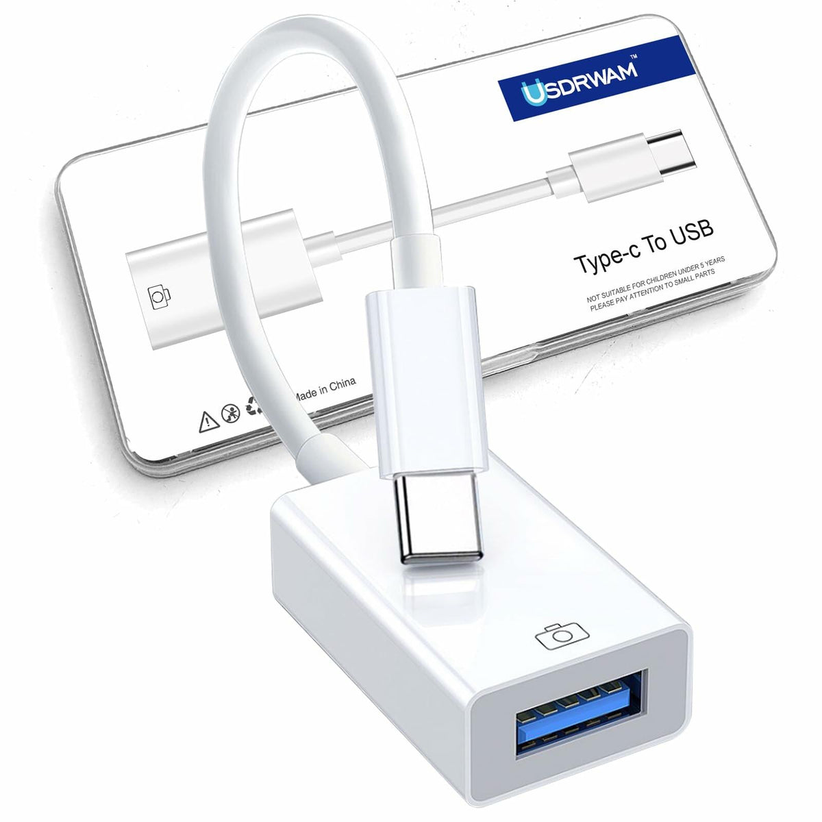 Usdrwam 8-Pin Male to USB 3.0 Female OTG Adapter Cable 2 Ports